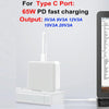 PD-65W USB-C / Type-C + QC3. 0 USB Laptop Charging Adapter, AU Plug / US Plug / EU Plug / UK Plug(Black)