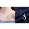 Women Fashion S925 Sterling Silver English Alphabet Pendant Necklace, Style:J