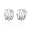 K22 Women Geometric Cutout Micro-Set Diamond Ear Buckles(Platinum)