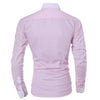 Casual Business Men Dress Long Sleeve Cotton Stylish Social Shirts, Size:L(Pink)