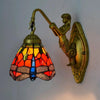 Retro Stained Glass Living Room Dining Room Bedroom Bar Club Aisle Wall Lamp (EU Plug)