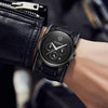 Ochstin 7232 Multifunctional Business Leather Wrist Wrist Waterproof Quartz Watch(Black+Black)