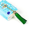 LS01 Tassel Zinc Alloy Keychain Car Hanging Bag Pendant (Green)