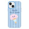 For iPhone 13 Skin Feeling Jelly TPU Hybrid PC Phone Case(Smiling Ice Cream Blue)
