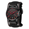 Ochstin 7228 Multifunctional Business Leather Wrist Wrist Waterproof Quartz Watch(Black+Red)