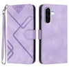 For Samsung Galaxy A36 5G Line Pattern Skin Feel Leather Phone Case(Light Purple)