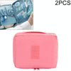 2 PCS Waterproof Make Up Bag Travel Organizer for Toiletries Kit(Pink)