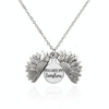 2 PCS Hip Hop Sunflower Titanium Steel Necklace For Men And Women(Silver)