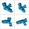 Action Camera Universal Aluminum Alloy Three-way Adjustment Arm 360 Degree Adapter(Blue)