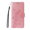 For Samsung Galaxy A36 5G / A56 5G Embossed Butterfly Flowers Leather Phone Case(Rose Gold)