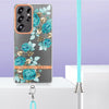 For Samsung Galaxy S25 Ultra 5G Flowers and Plants Series IMD TPU Phone Case with Lanyard(Blue Rose)