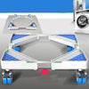 Single Tube 4 Wheels Adjustable Stainless Steel Refrigerator Bracket Washing Machine Base Bracket