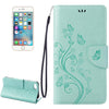 For  iPhone 8 & 7  Pressed Flowers Horizontal Flip Leather Case with Holder & Card Slots & Wallet(Green)