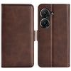 For Asus Zenfone 9 Dual-side Magnetic Buckle Horizontal Flip Leather Phone Case(Brown)
