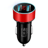 JMG-C016A 5V 3.1A Car Dual USB Charger with LED Display(Red)
