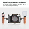 PULUZ 3/8 inch Screw Universal Camera Wooden Side Handle with Cold Shoe Mount for Camera Cage Stabilizer(Black)