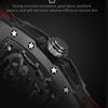 BAOGELA 224141 Hollow Skull Luminous Sports 304 Stainless Steel Silicone Men Watch(Black Shell Rose Face Black Belt)