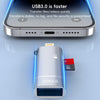 2 in 1 8 Pin to USB and TF Card Reader Adapter(Black)