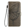For Asus Zenfone 11 Ultra Embossed Butterfly Leather Phone Case(Grey)