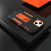 For iPhone 13 mini Magnetic Holder Phone Case (Black + Orange)