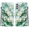 For Samsung Galaxy A32 5G Crystal Texture Colored Drawing Leather Phone Case(Jade Flowers)
