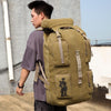 Canvas Shoulder Bag Large Capacity Outdoor Travel Bag Breathable Wearable Casual Backpack(Coffee)