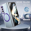 For Samsung Galaxy Z Fold4 lce Folding Series MagSafe Integrated Clear PC Phone Case(Purple)