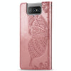 For  Asus Zenfone 7 ZS670KS Butterfly Love Flower Embossed Horizontal Flip Leather Case with Bracket / Card Slot / Wallet / Lanyard(Rose Gold)