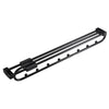 Y03 Black 18 inch 8 Beads Wardrobe Hardware Push-Pull Hanging Rod Clothes Rail
