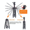 TRIOPO K2508S+B1S Adjustable Portable  Aluminum Alloy Tripod with Ball Head for SLR Camera(Black)