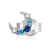 S925 Sterling Silver Colored Zircon Moon Women Earrings