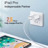 SDC-18W 18W PD 3.0 Type-C / USB-C + QC 3.0 USB Dual Fast Charging Universal Travel Charger with USB to 8 Pin Fast Charging Data Cable, AU Plug