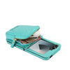 For Samsung Galaxy Z Flip6 AwQuer Crossbody Zipper Wallet Bag Litchi Leather Phone Case(Mint Green)