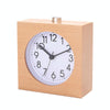 Solid Wood Silent Snooze Alarm Clock with Pointer(Square Wood Color)