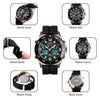 SKMEI 1538 Multi-Function Time Large Dial Steel Belt Men  Casual Sports Electronic Watch(Rose Gold-Silicone Belt)