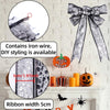 4m Halloween Decoration Gold-stamped Cartoon DIY Bow Ribbon(Silver Pumpkin Spider Web)