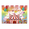 210x150cm Children Birthday Background Cloth Carnival Gay Party Birthday Theme Background Banner Circus Background Hanging Flag