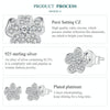 BSE855 Sterling Silver S925 White Gold Plated Full-set Zircon Flower Stud Earrings