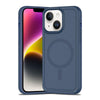 For iPhone 14 Plus Shockproof MagSafe Armor PC Hybrid TPU Phone Case(Ink Blue)