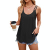 Women Tank Tops Summer Sleeveless Spaghetti Straps Camisole Top, Size: XXL(Black)