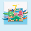 Baby Early Education Three-dimensional Tail Cloth Book Toddler Toy Book Dinosaur World (6 Pages)