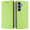 For Samsung Galaxy S23 FE 5G RC01 Dual-Folded Magnetic Suction RFID Leather Phone Case(Grass Green)