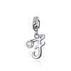 S925 Sterling Silver 26 English Letter Pendant DIY Bracelet Necklace Accessories, Style:F