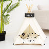 White Pet Tent with Cushion | Foldable Cat & Dog House | Medium