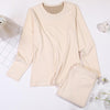 Antibacterial Double-faced Fleece Winter Thickened Constant Temperature Underwear, Size: L(Beige)