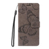 For Samsung Galaxy A06 4G / 5G 3D Butterfly Embossed Pattern Flip Leather Phone Case(Grey)