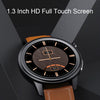 LOANIY E80 1.3 Inch Heart Rate Detection Smart Watch, Color: Black Leather