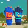 2020KL Cartoon Dinosaur Pattern Children Anti-Slip And Waterproof Ski Gloves Windproof and Warm Gloves for Cycling Sports, Colour: Royal Blue(XS)