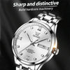 OLEVS 9946 Men Diamond Roman Scale Waterproof Quartz Watch(White + Silver)