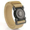 TUSHI 3.8cm Width Men Belts Army Style Quick Release Buckle Nylon Outdoor Man Casual Belt 125cm, Style: Elastic-Wolf Brown